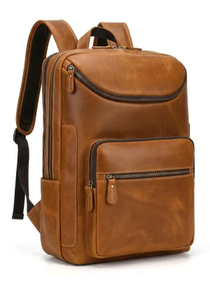 Sac à dos ville cuir pleine fleur 15 pouces professionnel homme - Vue 1 - Sac à dos ville