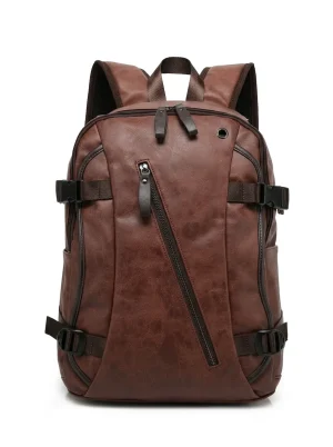 Sac à dos ville polyuréthane 20L vintage homme biker - Vue 1 - Sac à dos ville