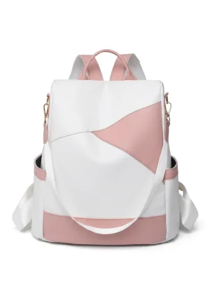 Sac à dos ville polyuréthane antivol géométrique élégant - Vue 1 - Sac à dos ville