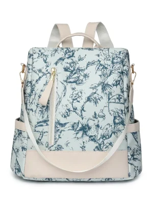 Sac à dos ville polyuréthane antivol imprimé graphique femme - Vue 1 - Sac à dos ville