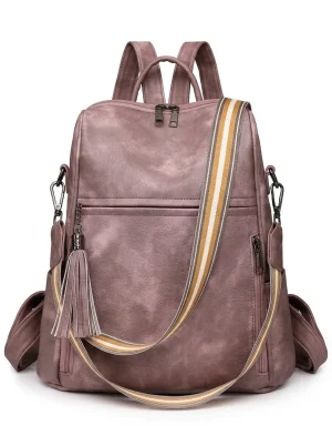 Sac à dos ville polyuréthane bandoulière amovible femme - Vue 1 - Sac à dos ville