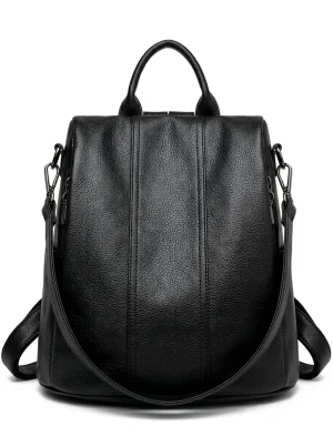 Sac à dos ville polyuréthane sécurisé convertible femme - Vue 1 - Sac à dos ville