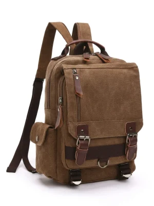 Sac à dos ville toile canvas rétro ordinateur voyage - Vue 1 - Sac à dos ville