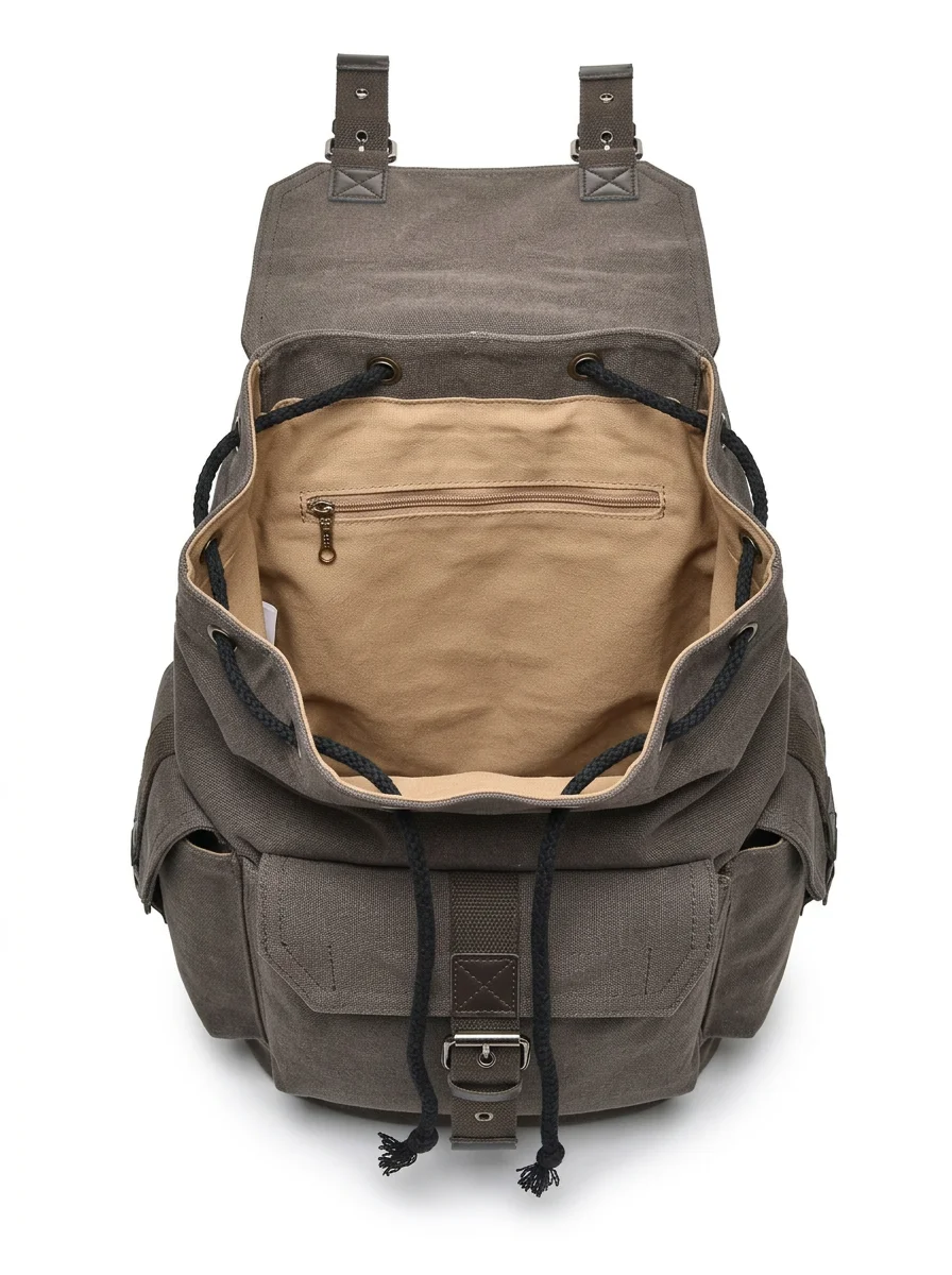 Sac à dos ville toile canvas vintage explorateur unisexe - Vue 3 - Sac à dos ville