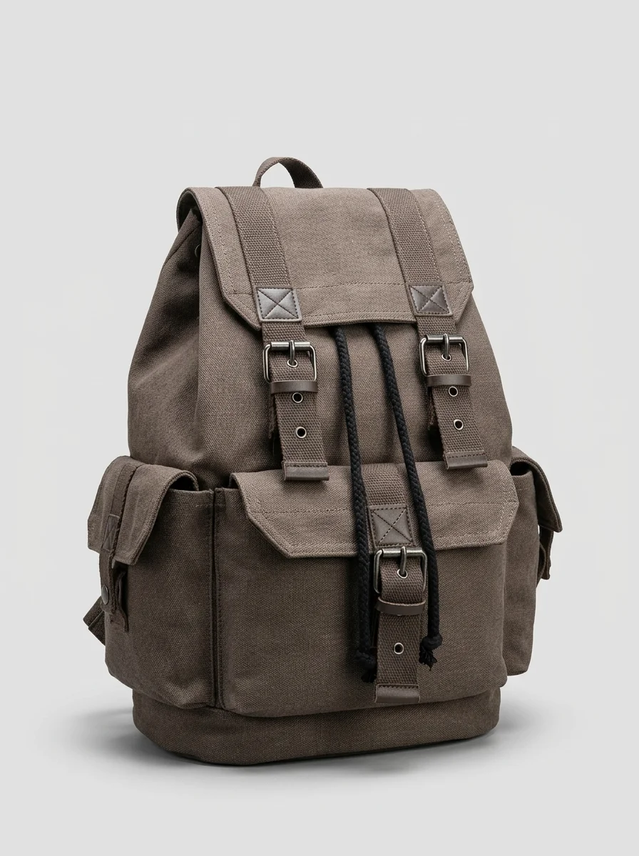 Sac à dos ville toile canvas vintage explorateur unisexe - Vue 8 - Sac à dos ville