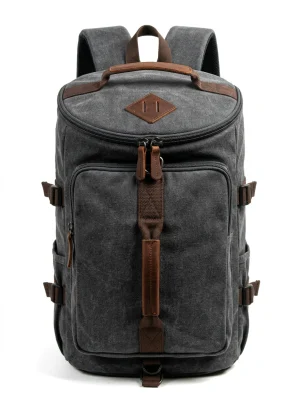 Sac à dos ville toile convertible 45cm voyage vintage - Vue 1 - Sac à dos ville