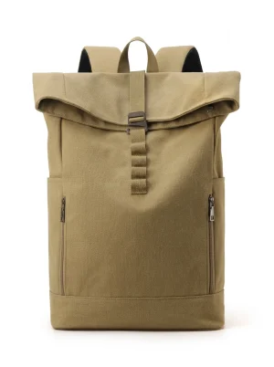 Sac à dos ville toile roll top compartiment ordinateur - Vue 1 - Sac à dos ville