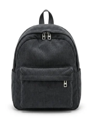 Sac à dos ville velours côtelé compact tendance étudiant - Vue 1 - Sac à dos ville